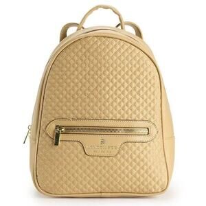 London Fog Peter Nylon Quilted Backpack in Latte New with Tag Sealed in Bag